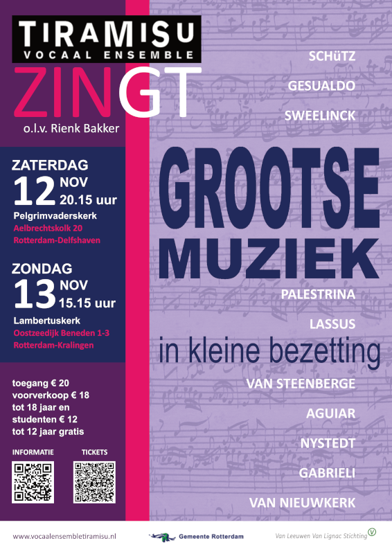 Flyer "Grootse muziek in kleine bezetting"